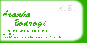 aranka bodrogi business card